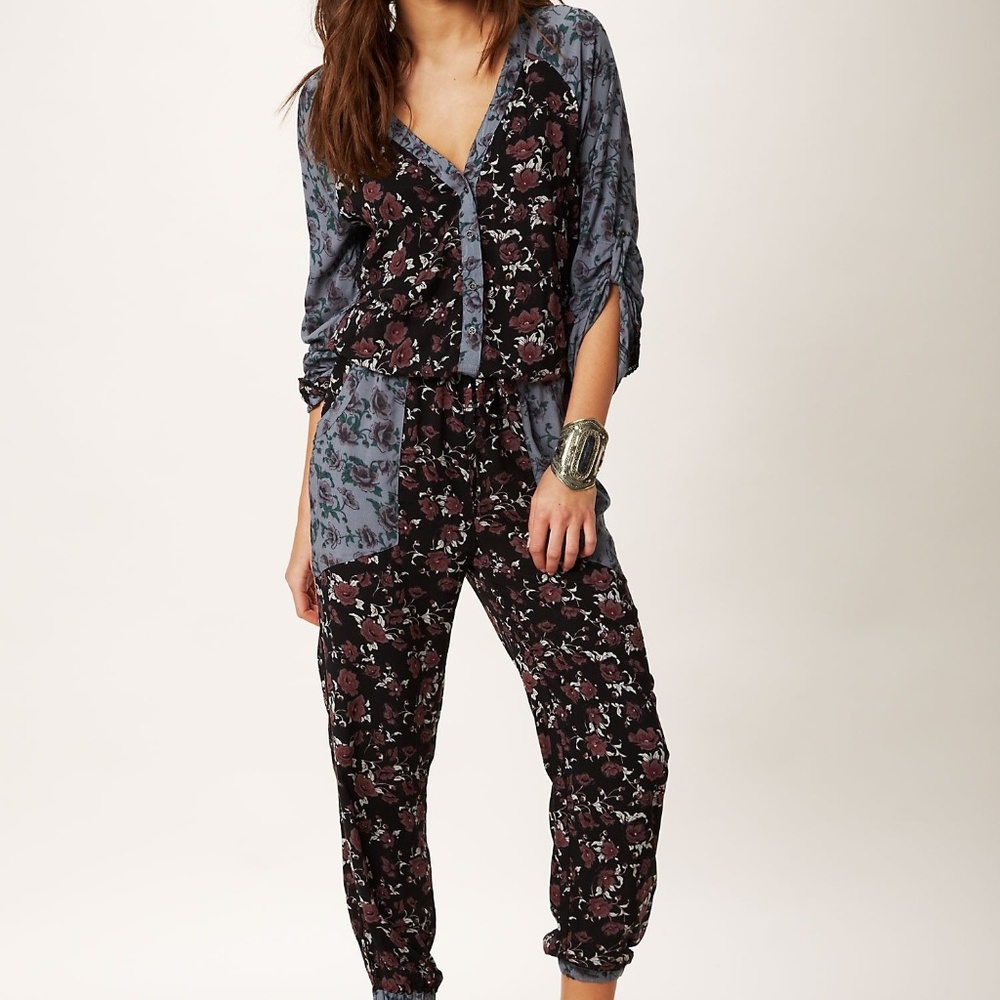 Free People Leia Floral Jumpsuit